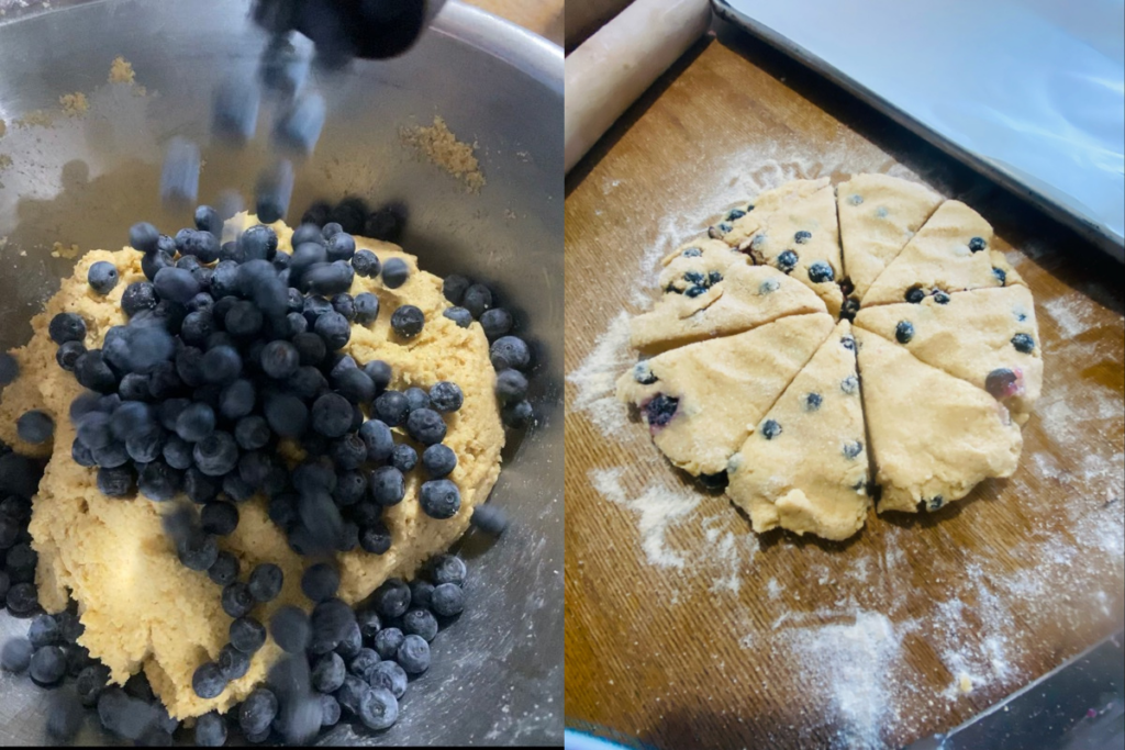 Lemon Blueberry Scones in the process of being made.